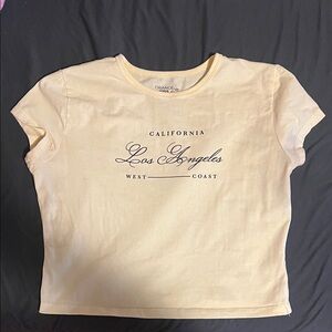 Women's Crop Top - Cream with Black Print